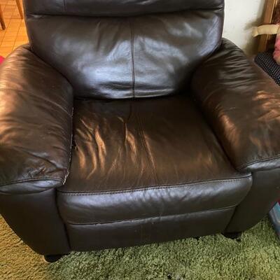 Leather over stuffed Arm Chair