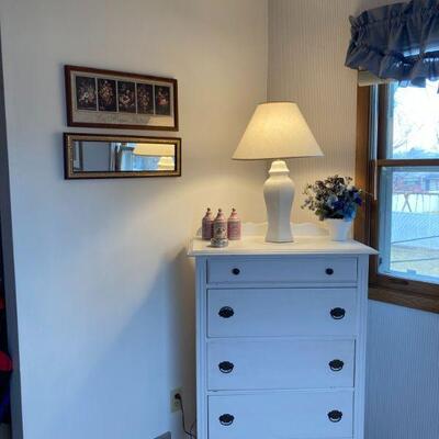 Vintage white tall dresser