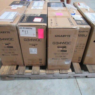 5 PC GIGABYTE GAMING MONITORS 3 G34WQC 2 M28U MUST PREVIEW SOLD FOR PARTS OR REPAIR