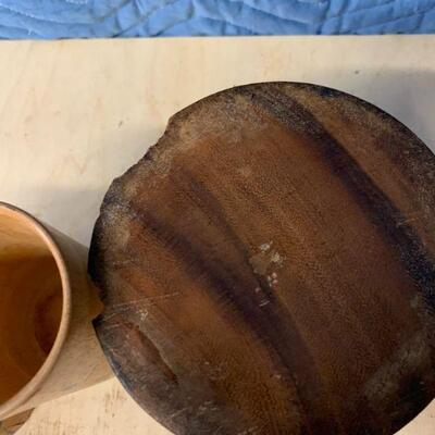 Vintage wooden tiki wine / drink set