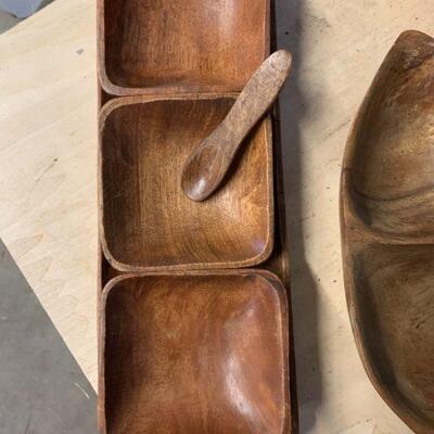 Mics wooden tiki serving pieces