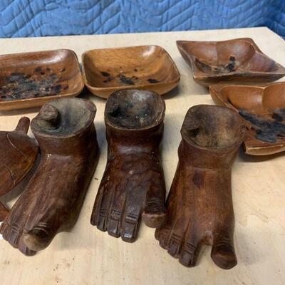 misc wooden ash trays