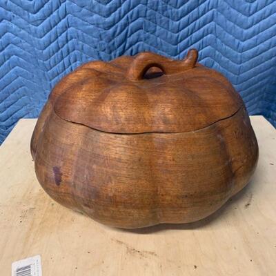 2 piece Vintage wooden pumpkin 
