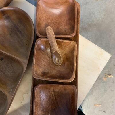 Mics wooden tiki serving pieces