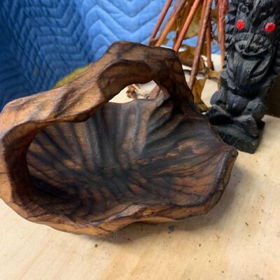 wooden tiki basket
