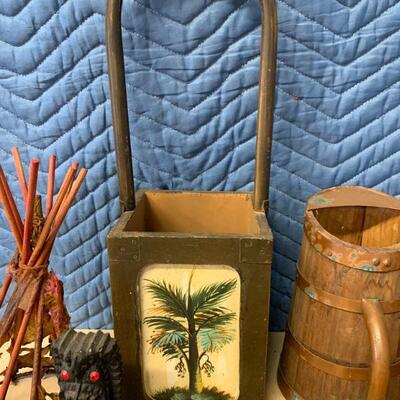 misc wooden tiki pieces