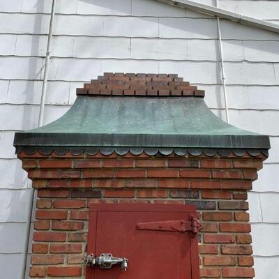 Patina wood/firebox hood