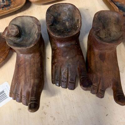 3 tiki wooden ashtrays 