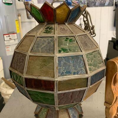 Stain glass hanging light shade
