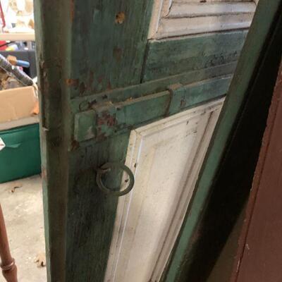 vintage shabby sheik pr of shutters with hardware 