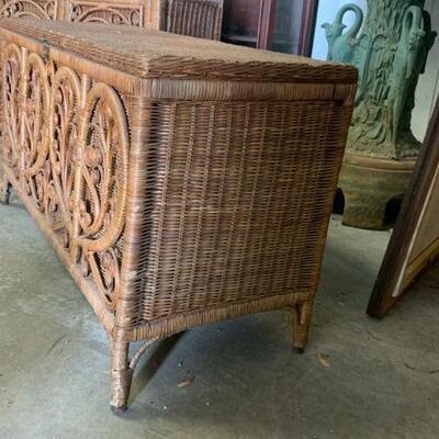 Vintage Rattan Wicker Chest