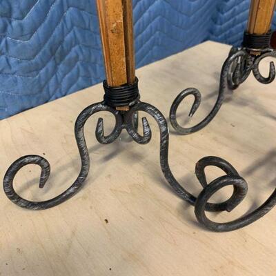 Set of 3 wooden tiki candle holders