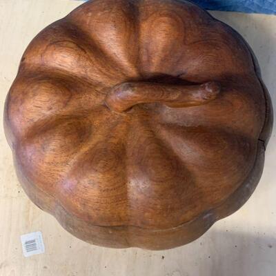 2 piece Vintage wooden pumpkin 