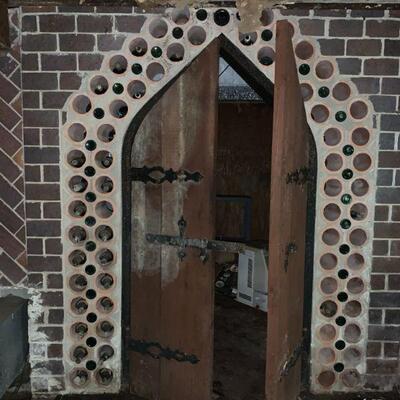 wine room wooden doors with hardware