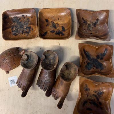 misc wooden ash trays