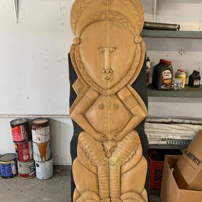 Folk art tiki/Polynesian wooden figure