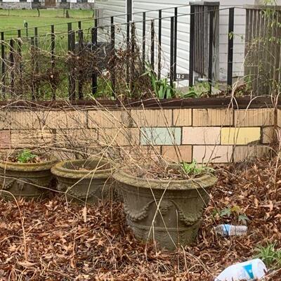 Old cement planting pots
