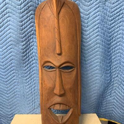 Polynesian wood mask wall art
