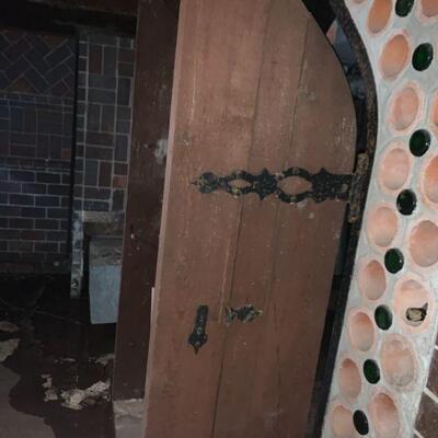 Heavy wine room doors with hardware