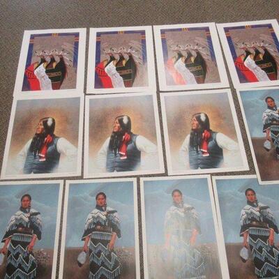 12 ASSORTED SIGNED AND NUMBERED INDIAN PRINTS BY GINA GRAY & DAVID KASKASKE