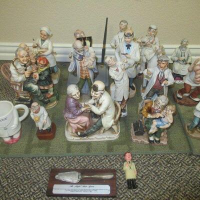 UNIQUE COLLECTION OF DR. THEME PORCELAIN FIGURINES. A MIXTURE OF CHINA AND JAPAN MUST PREVIEW