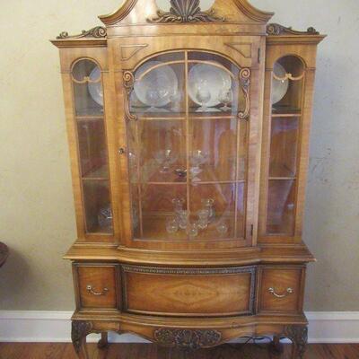 1940â€™S CHINA CABINET SAGINAW FURNITURE SHOPS FRENCH STYLE 43â€ X 16â€ X 76â€ CONTENTS NOT INCLUDED!