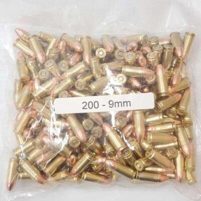 #900 â€¢ NEW! 200 Rounds of 9mm