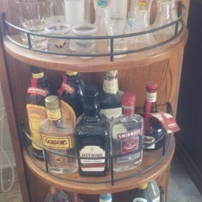 interior of liquor cabinet