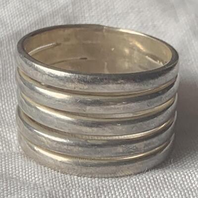 Sterling Silver Stacked Open Band Ring Size 8.5