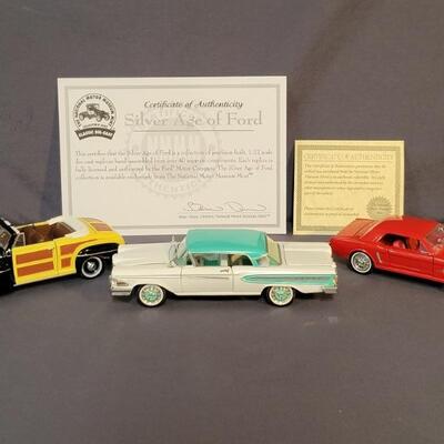 (3) NIB Silver Age of Ford Models with COAs