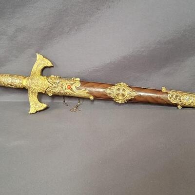 Ornate Replica Stainless Sword in Scabbard