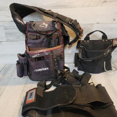 (3) Carpenter Tool Bags, Vest, Belt, etc