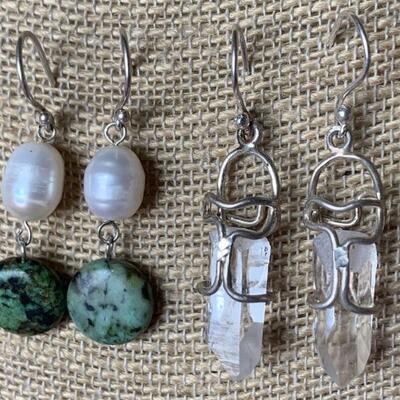 (2) Pairs of Sterling Silver Earrings - Natural