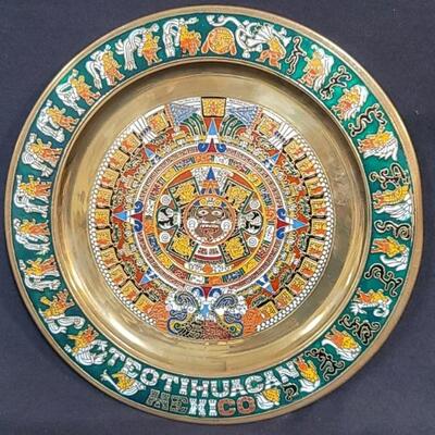 Copper Mayan Calendar Decorative Plate