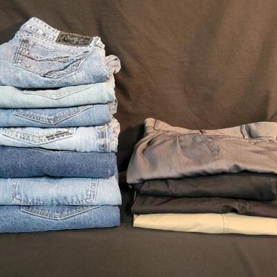 (11) Mostly 33x34: 7- Jeans & 4- Dress Slacks