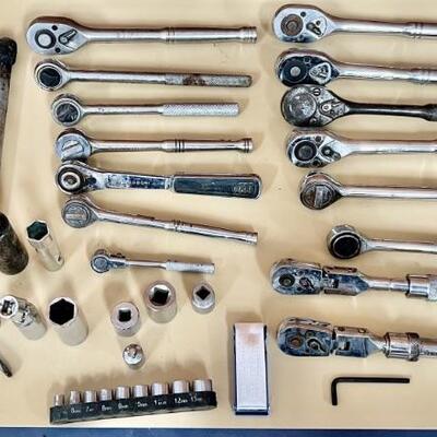 Assorted Ratchets and Sockets, as pictured