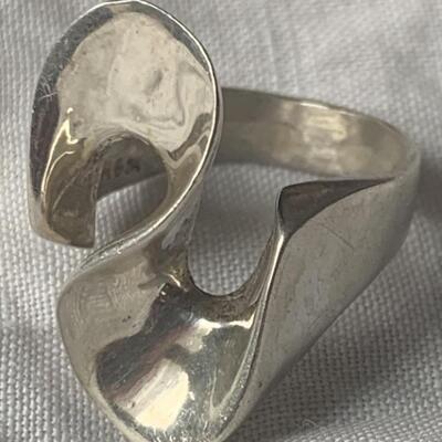 Sterling Silver Taxco Mexico Freeform Ring Sz 7.5