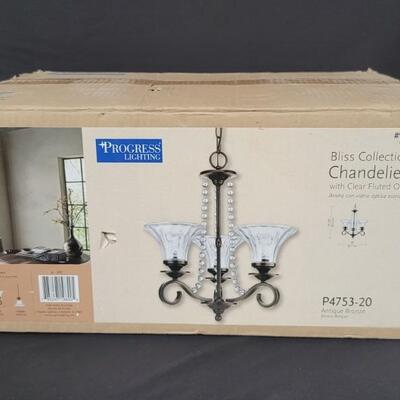 NIB Bliss Collection 3-Light Chandelier