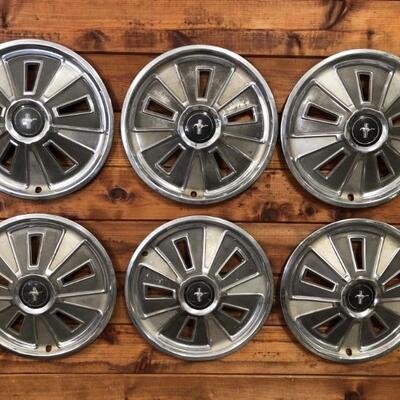 (6) Set of Vintage Ford Mustang Hubcaps
