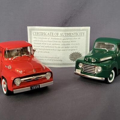 (2) Collectable Vintage Trucks with 1 COA, as is