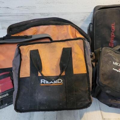 (5) Tool Bags: Rigid, Husky, Snap-On, etc