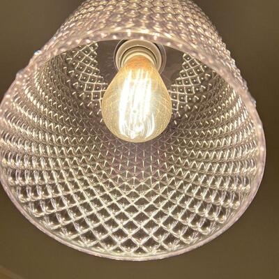 PATTERN GLASS HANGING FIXTURE | Approx. h. 11 x dia. 7 in.