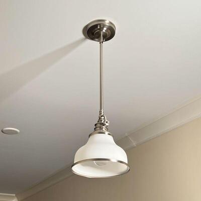 PAIR FLARED PENDANT LIGHTS | 24 in. drop, approx. 8 dia.
