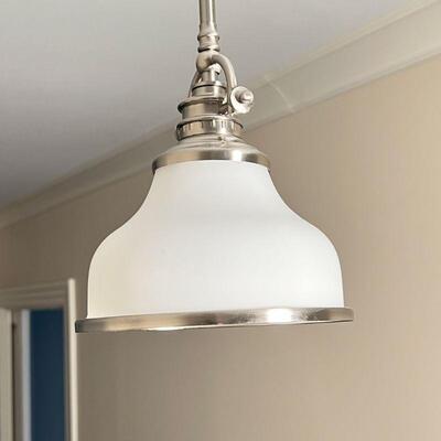 PAIR FLARED PENDANT LIGHTS | 24 in. drop, approx. 8 dia.