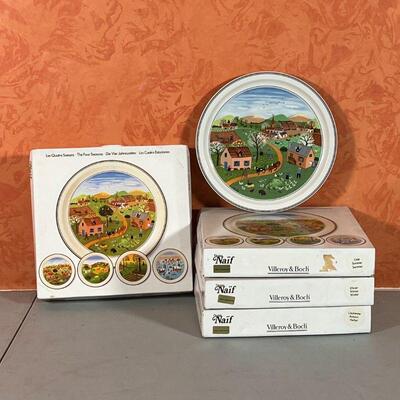 (4pc) VILLEROY & BOCH PLATES | A set of four decorative plates showing "The Four Seasons" including Spring, Summer, Autumn,...