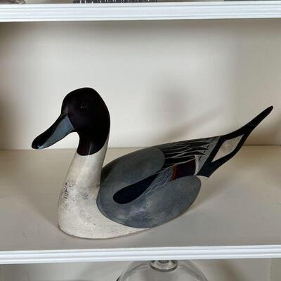 PAINTED DUCK DECOY | Ducks Unlimited, Limited Edition 1985-86, by T.J. Hooker; h. 7-3/4 x l. 17-1/2 x w. 5-1/2 in. [crack to tail]