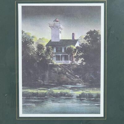 (2pc) COASTAL ARTWORKS | Including an engraving of "The Palisade Rocks of The Hudson River, West Bank, New York" by G. Oakley...