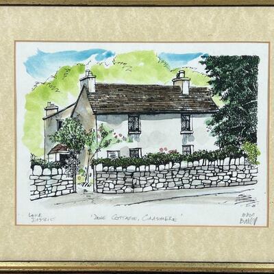 MAX BAKER WATERCOLOR | Max Baker pen and watercolor on paper, "Dove Cottage, Grasmere" pencil signed lower right and titled...