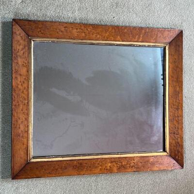 ANTIQUE MAPLE MIRROR | Nicely figured maple frame with gilt interior trim; overall 28 x 23-1/2 in.