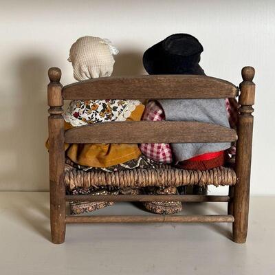 FRENCH TERRACOTTA FIGURE | Traditional French terra cotta Provence Santon doll of husband and wife farmers with detailed clothing, seated...